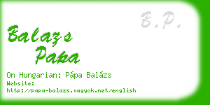 balazs papa business card